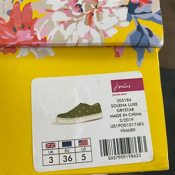Joules Solena Luxe Gray Star Shoe US Size 5 - Picture 9 of 9